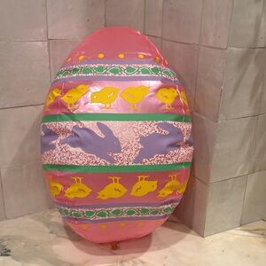 Vtg 1986 Blow Up INFLATABLE Easter EGG DÉCOR Bunnies Easy Aces